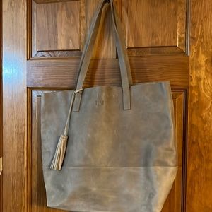 New TLM Womens Leather Tote Destress Hand Made Unique$290
